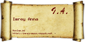 Imrey Anna névjegykártya